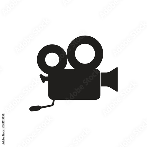 Vintage movie camera icon vector for cinema production film industry entertainment multimedia project and professional videography