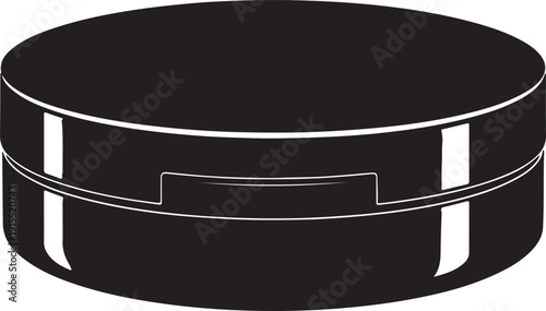 Photography Hockey puck silhouette vector illustration isolated on white background