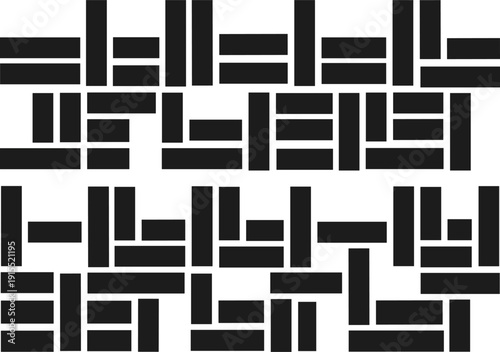 Abstract black rectangular block pattern background in modern geometric style for minimal design, wallpaper, and creative layouts