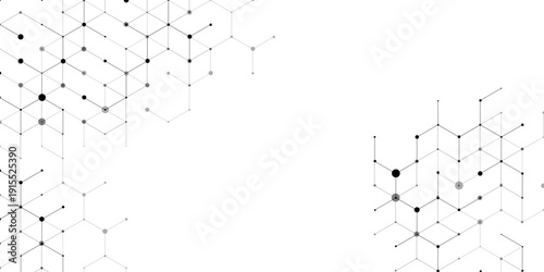 Abstract white geometric network connection background. isometric line and dot structure. Modern science and technology vector illustration.