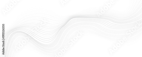 Abstract gray wave dynamic curve dots lines background. Energy technology concept halftone modern backdrop design for business, presentation, banner.