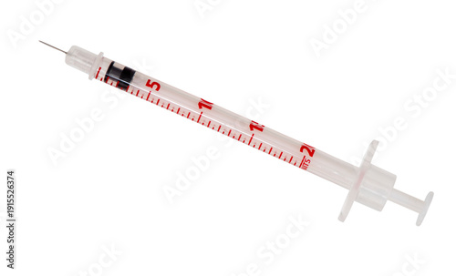 Spritze für Injektion und Impfung isoliert als Freisteller über transparentem Hintergrund