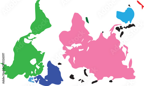 A colorful map of australia and surrounding regions