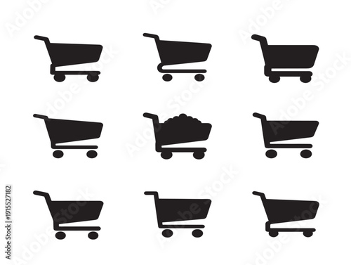 Shopping Cart Silhouette Graphic Design Collection