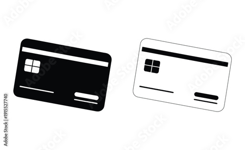Two credit cards with different colors and designs on a white background Vector