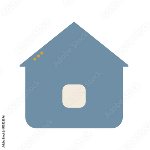 北欧風のシンプルな家アイコン 三角屋根 フラットデザイン