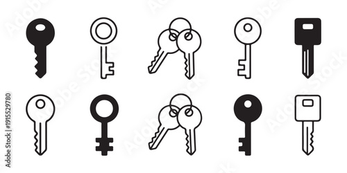 Set of vintage cutlery silhouettes in a simple vector illustration style