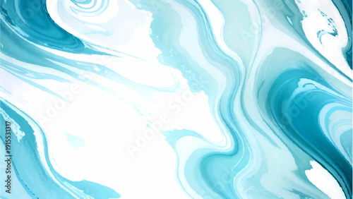 Vector Abstract turquoise blue swirling patterns. Liquid marble design and textured background, flowing ink, oceanic themes, and fluid artistry. 