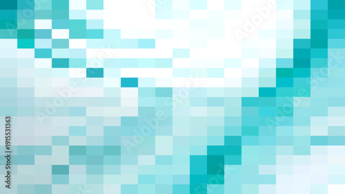 Vector Geometric mosaic of teal squares forming abstract pattern, creating sense of movement. Design for background use. 
