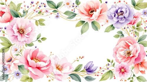 Light and Fresh Spring Flower Watercolor Background