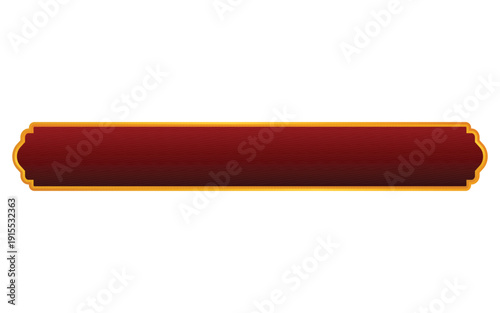 Red I title banner with gold accent – A refined red banner with elegant gold accents, crafted to highlight titles and headings in Islamic posters, invitations, covers, and clean graphic layouts