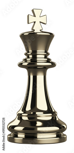 Creative 3D Chess King with Cross Symbol for Leadership in the Game