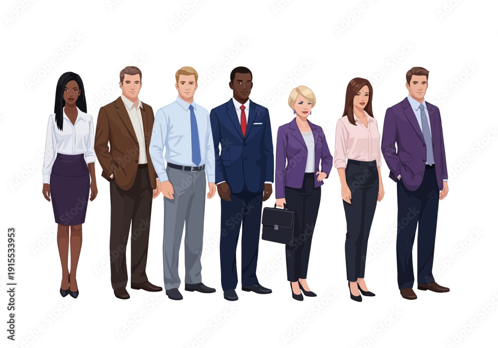 Obraz premium Diverse group of business professionals standing together