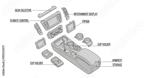 Detailed Diagram of Mechanical Device Parts.