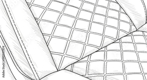 Detailed Technical Drawing of Fabric Pattern.