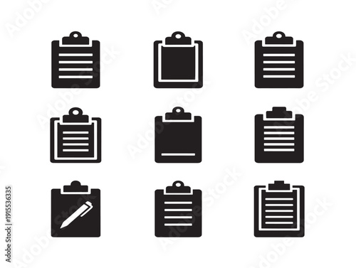 Professional Clipboard Silhouette Icon for Documentation Concepts