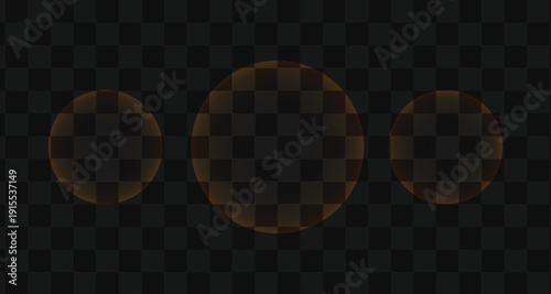 Mesmerizing light effect with glowing brown rings on dark background