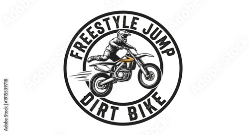 Dirt Bike Freestyle Jump Logo Design.