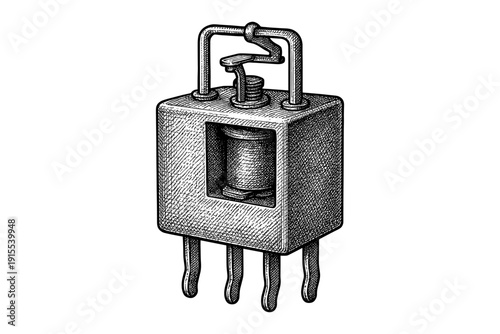 Detailed isometric vintage padlock design with mechanical keyhole and textured finish