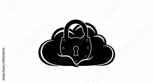 Secure cloud data protection with a digital lock icon symbolizing cybersecurity and privacy.