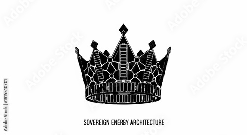 Majestic crown symbolizing power, royalty, and leadership against a clean background