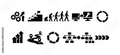 Security privacy outline icon set. Cybersecurity, data protection symbols collection