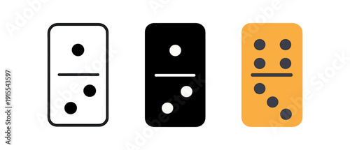 Minimalist domino set: black, white, and orange designs featuring simple geometric style