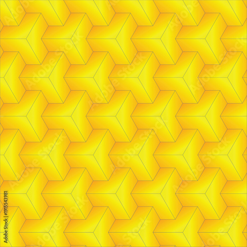 

Seamless honeycomb vector pattern featuring yellow hexagon cells and sweet honey texture in a geometric gold beehive wallpaper design