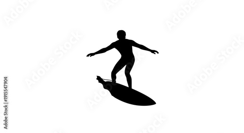 Silhouette of a surfer riding a wave on a surfboard.