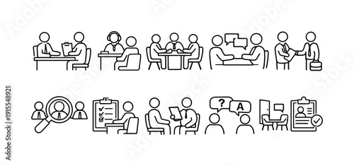 Communication technology outline icon set. Gadgets, devices, social media icons collection