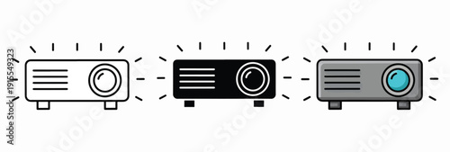 Camera lens zoom icons flat design vector illustration - Vector icon Set - Stickers and Clipart - PNG and SVG Icon collection - Lineal icons - logo template