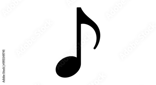 Single black musical note symbol on a clean white background.