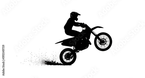 Dirt Bike Rider in Action Jump.