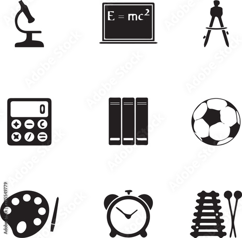 education linear icons collection. Solid icon set. Vector illustration.
