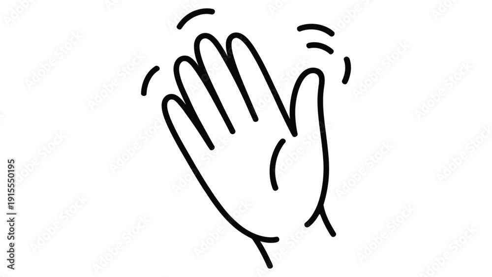 Obraz premium Minimal clapping hands applause icon appreciation gesture celebration success support symbol simple line style illustration isolated