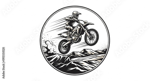 Dirt Bike Rider Illustration Design.