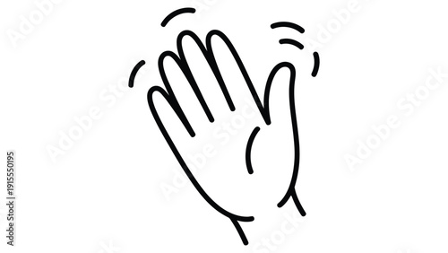 Minimal clapping hands applause icon appreciation gesture celebration success support symbol simple line style illustration isolated