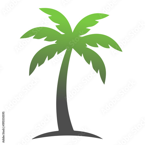 Palm Tree Silhouette Vector, Tropical Beach Coconut Tree Illustration, Summer Island Nature Logo, Exotic Paradise Palm Clipart, Black Palm Tree Icon Isolated on White Background