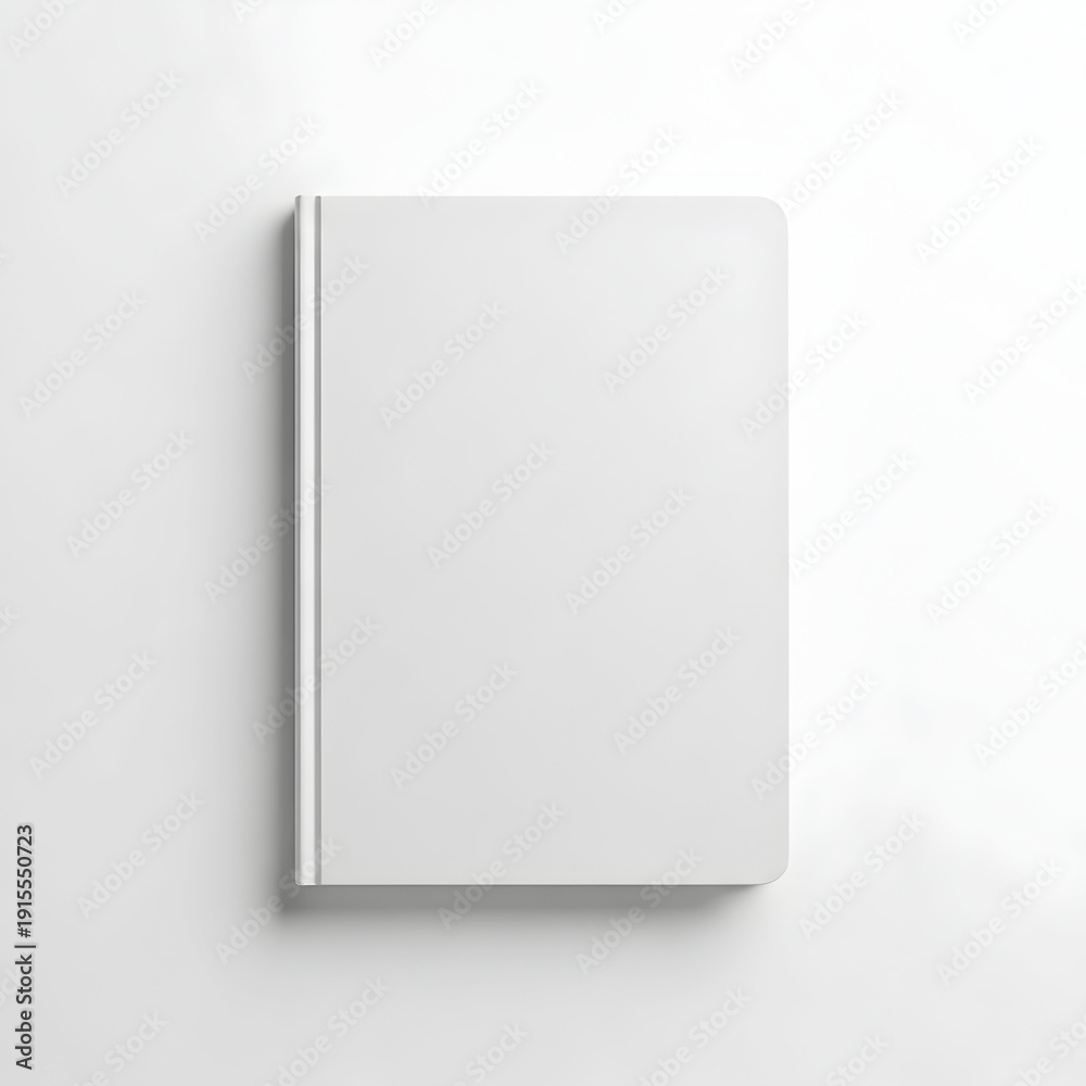 Fototapeta premium Closed white book on white background