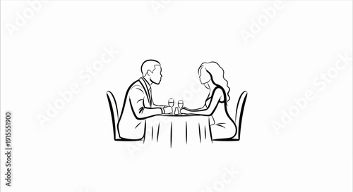 Couple enjoying a romantic dinner with wine
