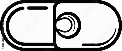 Black outline of a capsule on a white background