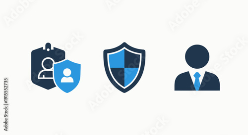 Digital Security Icons: Access Control, Data Protection, and Business Security Measures