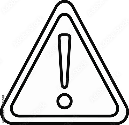 Black outline of a warning sign with an exclamation mark inside