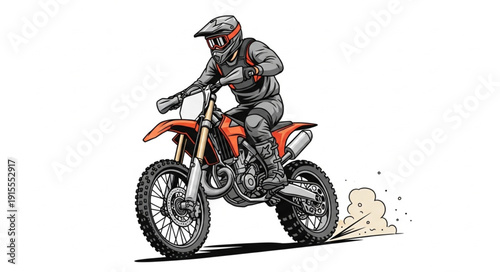Dirt Bike Rider in Action.
