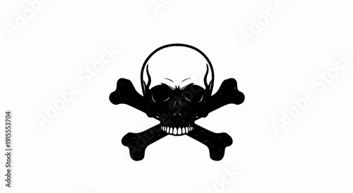 Black skull and crossbones symbol against white background
