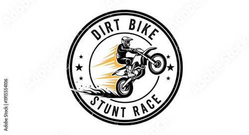 Dirt Bike Stunt Racing Logo Design.