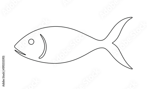 Fish swimming in aquatic environment shown with clean artistic vector line works and style