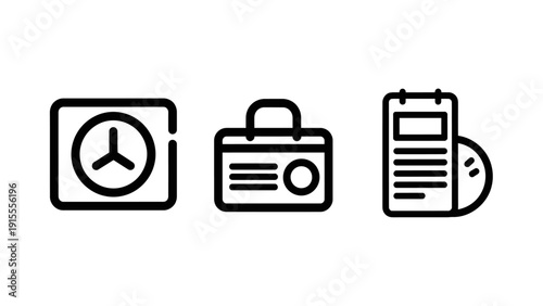 Abstract Business, Cooling, and Data Storage Icons for Diverse Professional and Technical Applications