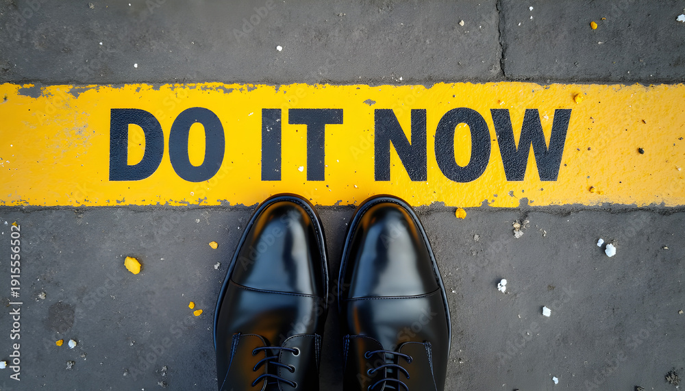 Fototapeta premium Do It Now Motivation Concept, Inspirational Text Message for Productivity, Action, Success, Goal Achievement and Personal Development