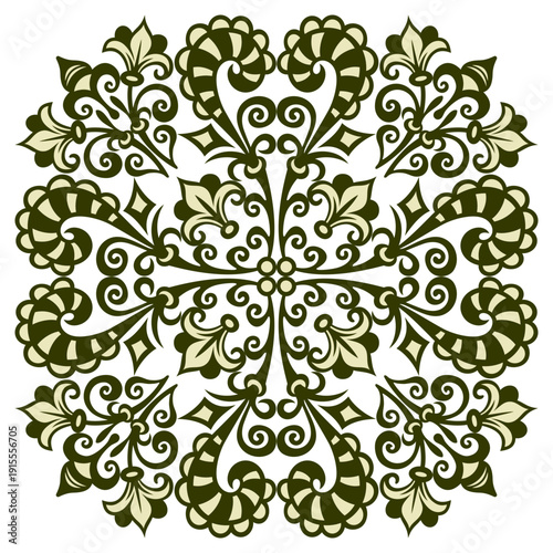 Vector hand drawn abstract decorative floral ethnic vintage ornamental illustration.